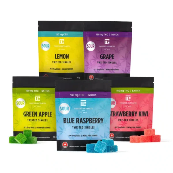 Twisted Extracts – Twisted Singles Sour Cannabis Gummies (160mg/1200mg Thc)
